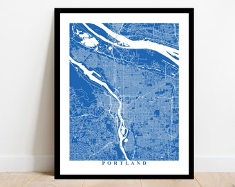 Portland Streets Map Art - Map Print - Custom Map - Portland Map - Portland Oregon - Anniversary Gift - Home Map - Portland