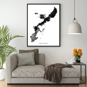 Okinawa Map Art Japan City Streets Map Print Custom Travel Gift Office Home Decor Wall Poster Anniversary Housewarming Vacation Roads image 4