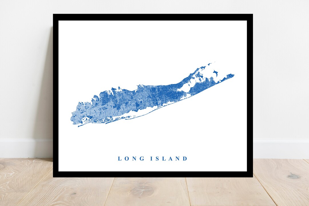 Long Island Map Art City Map New York Travel Gift Map Print Street Map