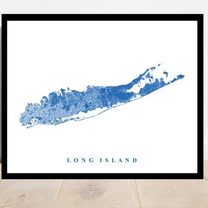 Long Island Map Art - City Map - New York - Travel Gift - Map Print - Street Map Art Poster Custom Map New York Map Home Office Decor