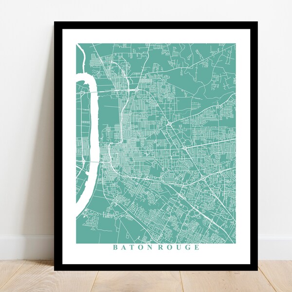 Baton Rouge Map Etsy