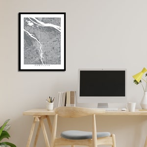 Portland Streets Map Art Map Print Custom Map Portland Map Portland Oregon Anniversary Gift Home Map Portland image 5