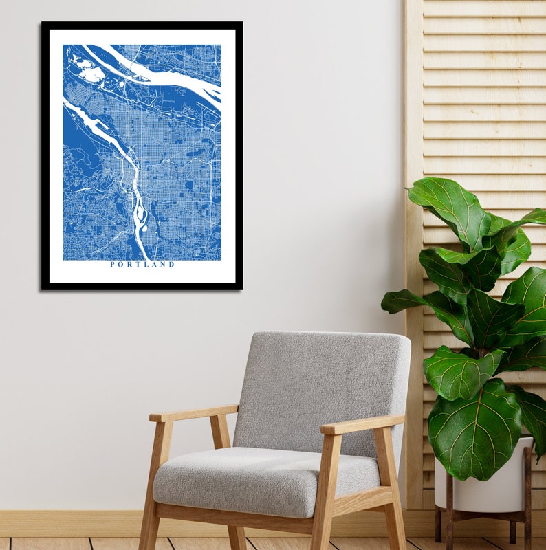 Portland Streets Map Art Map Print Custom Map Portland Map Portland Oregon Anniversary Gift Home Map Portland image 2