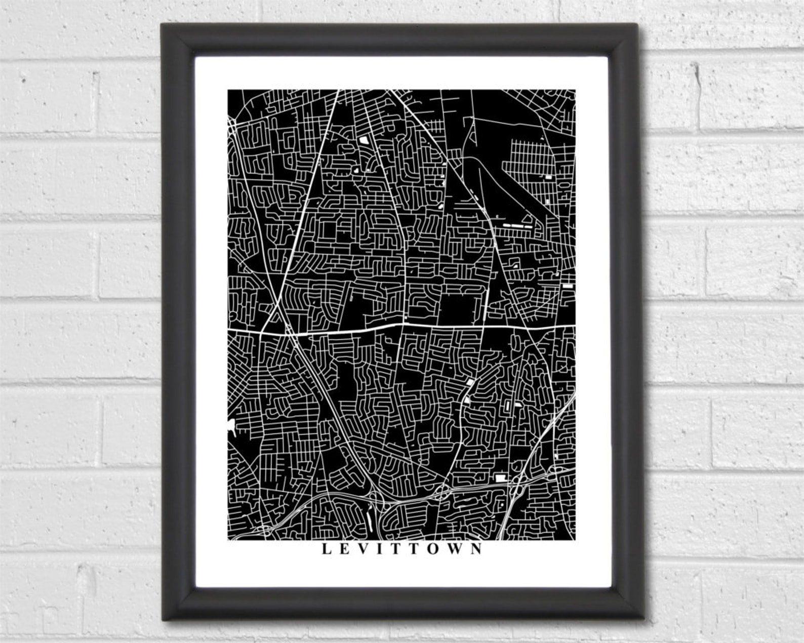 Levittown Map Art City Streets Map Print New York Custom - Etsy