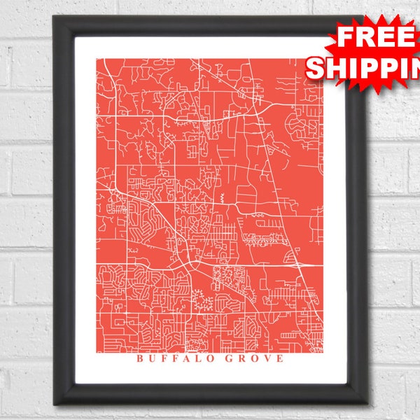 Buffalo Grove Il Map Art Etsy