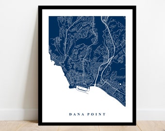 Dana Point Map Art - City Map - California - Office Decor - Travel - Map Print  - Interior Design Art - Custom Map - Maps Prints World Gift