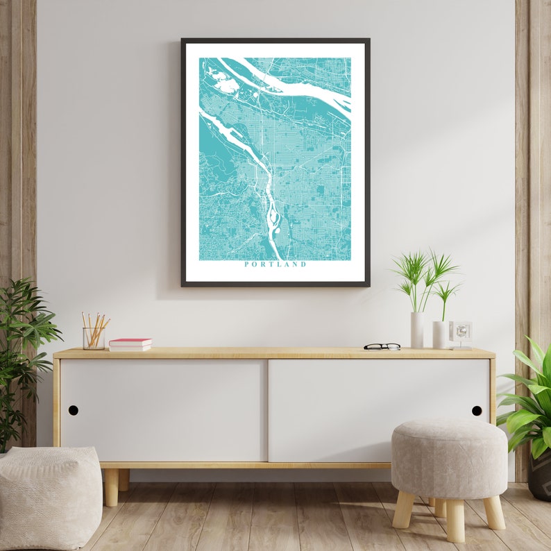 Portland Streets Map Art Map Print Custom Map Portland Map Portland Oregon Anniversary Gift Home Map Portland image 3