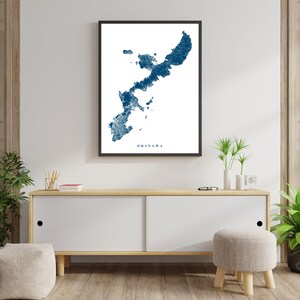 Okinawa Map Art Japan City Streets Map Print Custom Travel Gift Office Home Decor Wall Poster Anniversary Housewarming Vacation Roads image 2