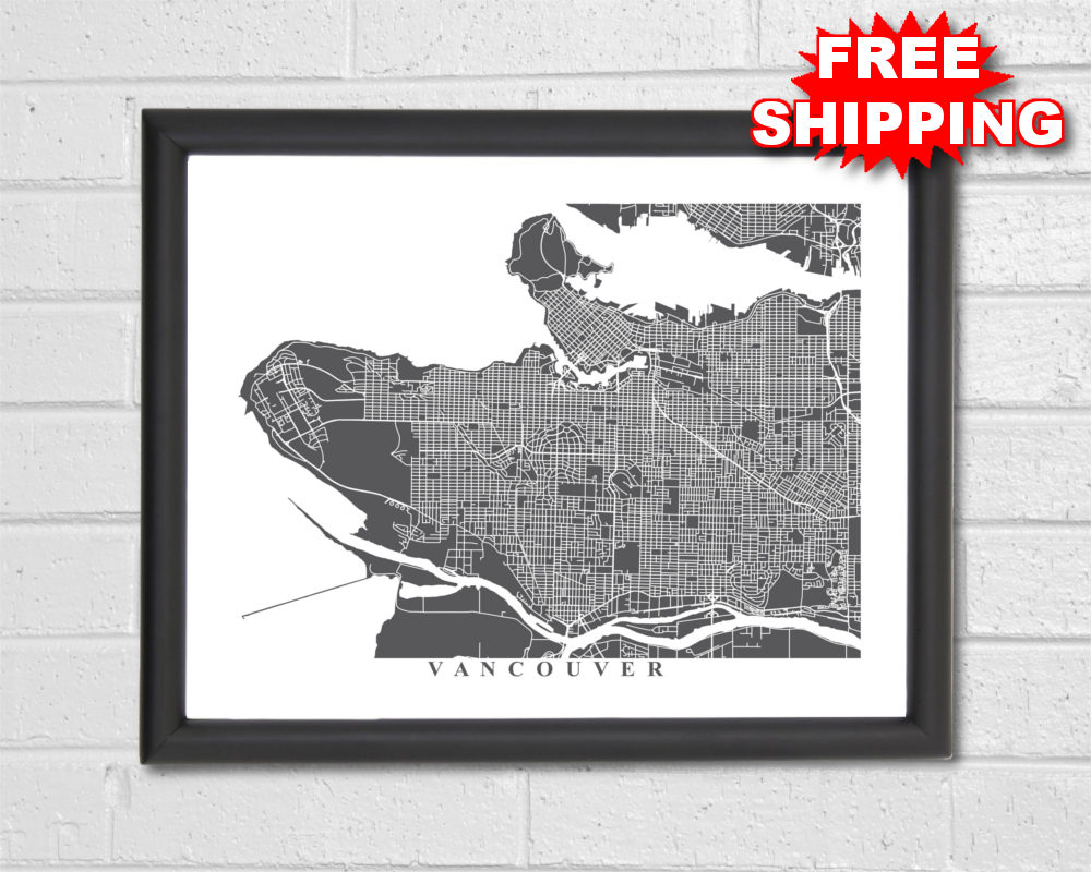 Vancouver Streets Map Art Map Print Customized Map | Etsy