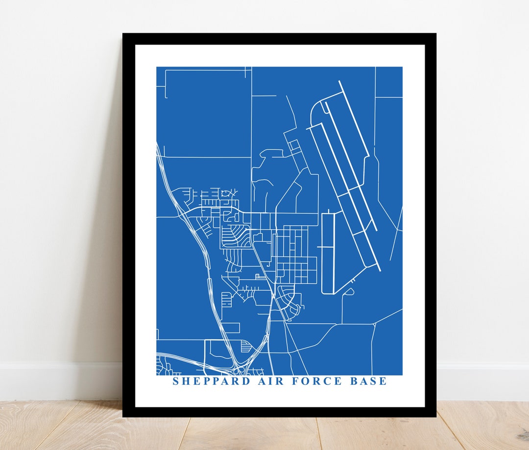 Sheppard Air Force Base Map Art City Streets Map Print Etsy