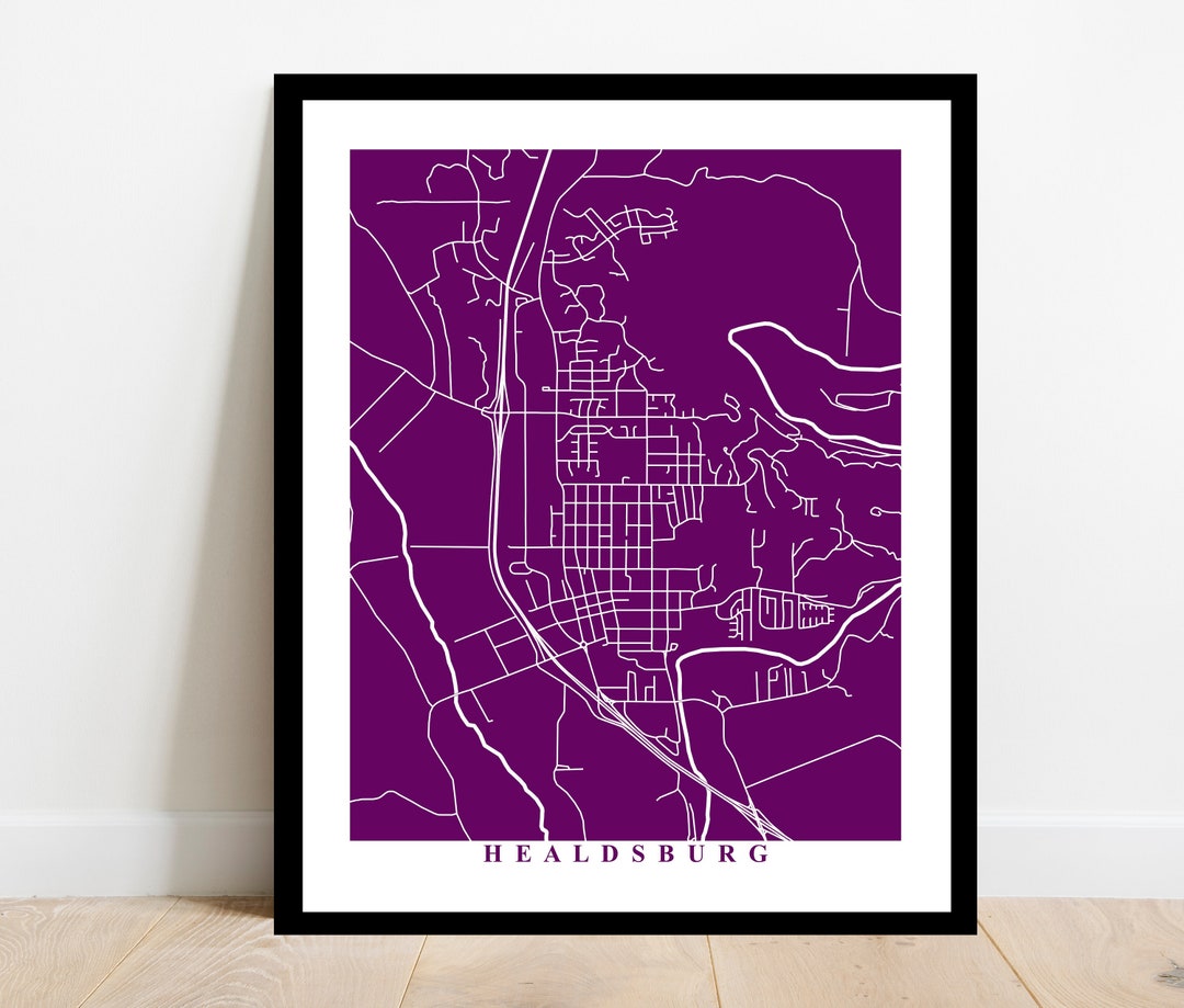 Healdsburg Map Art California Custom City Streets Map - Etsy