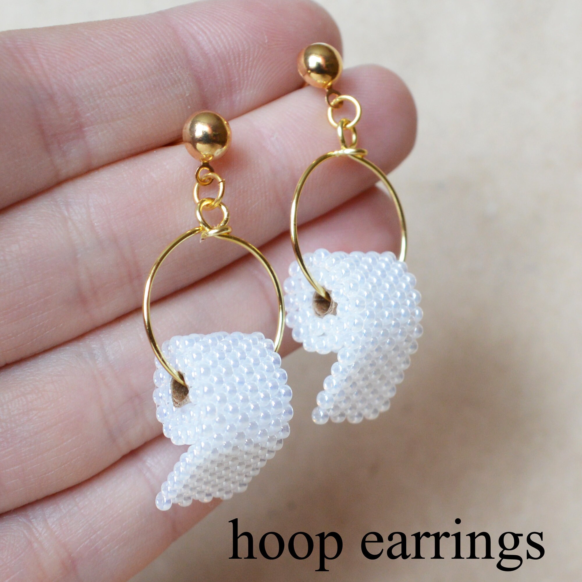 Beaded Toilet Paper Roll Earrings With 18K Gold Plated Posts Etsy