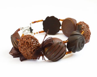Miniature chocolate bracelet, Fake Food Jewelry