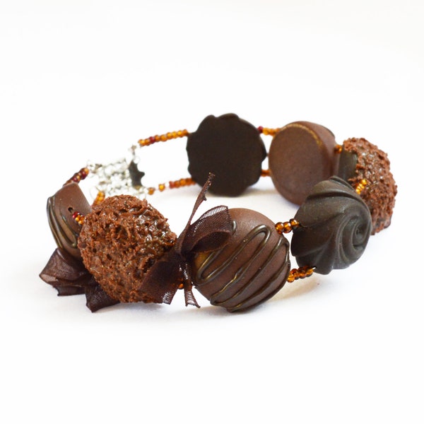 Miniature chocolate bracelet, Fake Food Jewelry