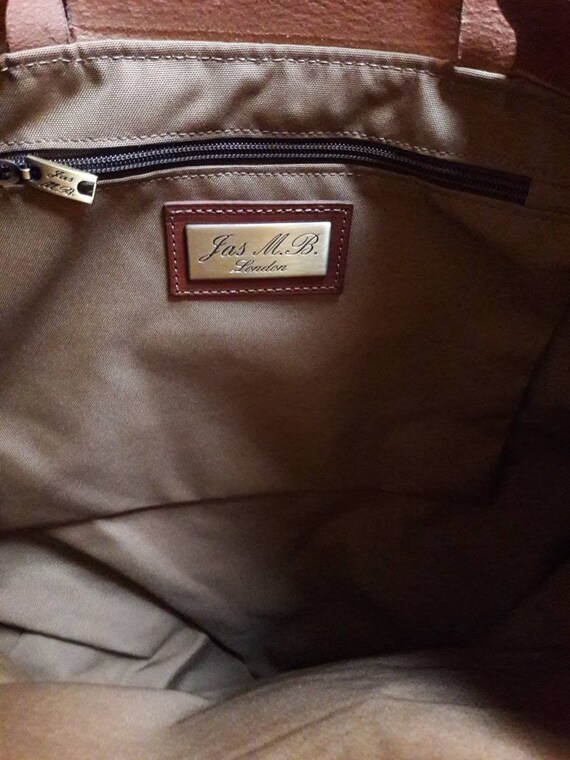 売り切れ イギリス製ハンドメイドのレザーとキャンバスのトートバッグ