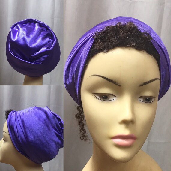 Satin Beanie Stretch Lavender Purple Color Rasta Women Men Wear Yoga Wear Gym Wear 8 To 12 Inches Rasta Wear Hair Protector Soc