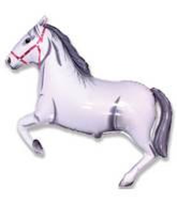 HUGE!!! 42 inch White Horse Balloon- Colorful and great quality. Il_570xn
