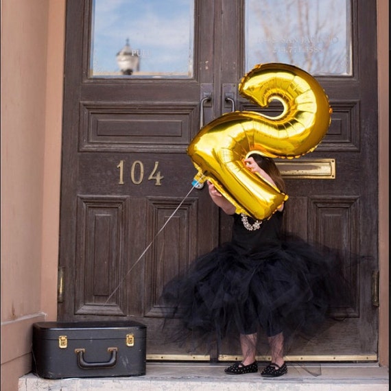 2 Gold Birthday Balloon Fun Cute Party Decoration Two Balloon Second Birthday Il_570xn
