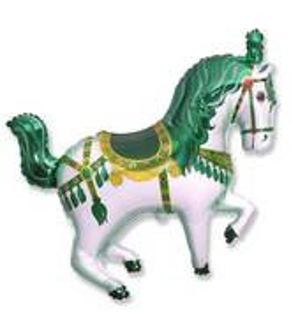Carousel Horse Large 1- 36 inch Balloon- Colorful and great quality. Green Il_570xn