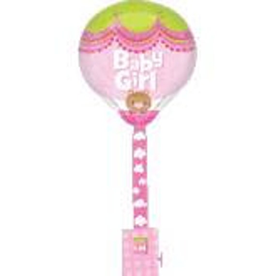 Hot Air Balloon- Baby Girl Colorful and great quality. Baby Shower Balloon Party Il_570xn