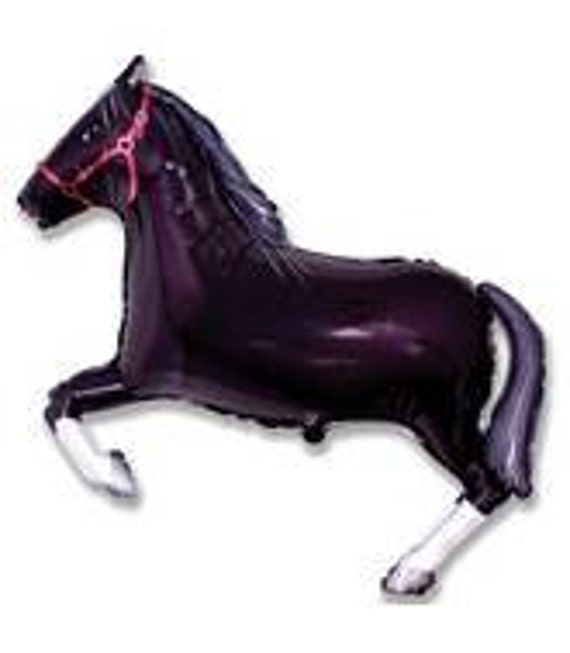 HUGE!!! 42 inch Black Horse Balloon- Colorful and great quality. Il_570xn