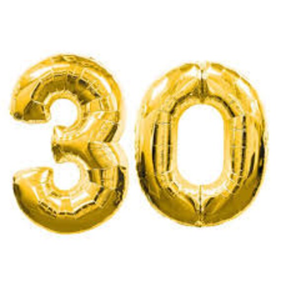 30 Gold Number Balloon Jumbo Huge Giant Large 30th Birthday Party Background Centerpieces Photoshoot Helium Quality thirty af 30 party decor Il_570xn