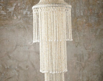 Nassa Shell Chandelier: Handmade Coastal Pendant Light