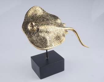 The Brass Tiger Stingray Statue - Unique Nautical Home Decor