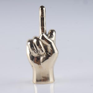 The MINI Brass Middle Finger Hand - Irreverent Home Decor - Funny Gift