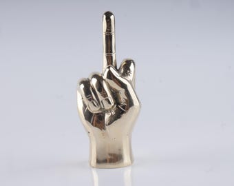 The MINI Brass Middle Finger Hand - Irreverent Home Decor - Funny Gift