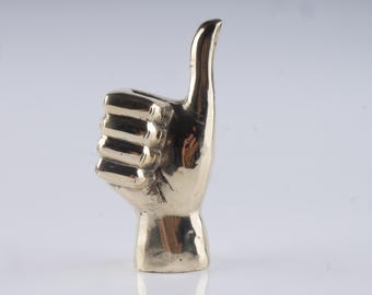 The MINI Brass Thumbs Up Hand - Positive Vibes Decor - Encouragement Gift - Unique Brass Figurine