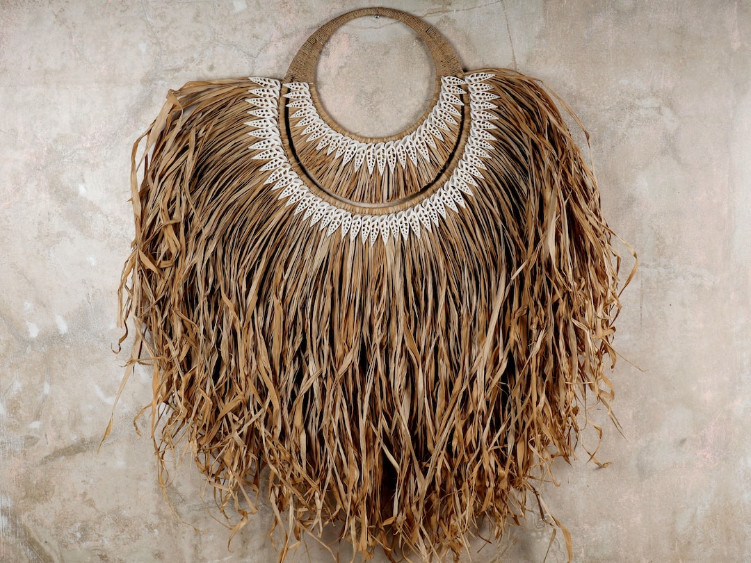 Natural Raffia & Shell Wall Hanging - Boho Tribal Decor - Etsy