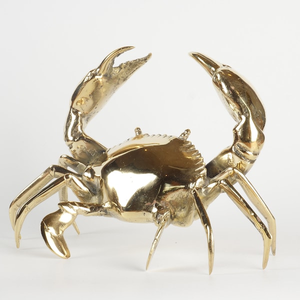 Mr Pinchy Crab - Brass Crab - Brass Crab Figure - Brass Crab Statue - Brass Crab Deco -  Boho Crab -