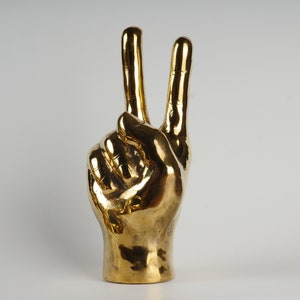 The Peace Hand - Victory hand - Brass Peace Hand - Brass Victory Hand