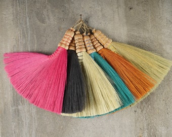 Rayung Fiber Turkey Wing Broom: Handcrafted Natural Home Decor