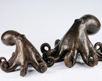 The Bronze Octopus - Handcasted Brass Octopus - Octopus Statue - Marine Art