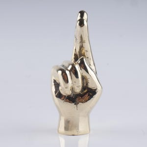 The MINI Cast Brass Fingers Crossed Hand - Good Luck Charm - Wishing Figurine - Hopeful Decor