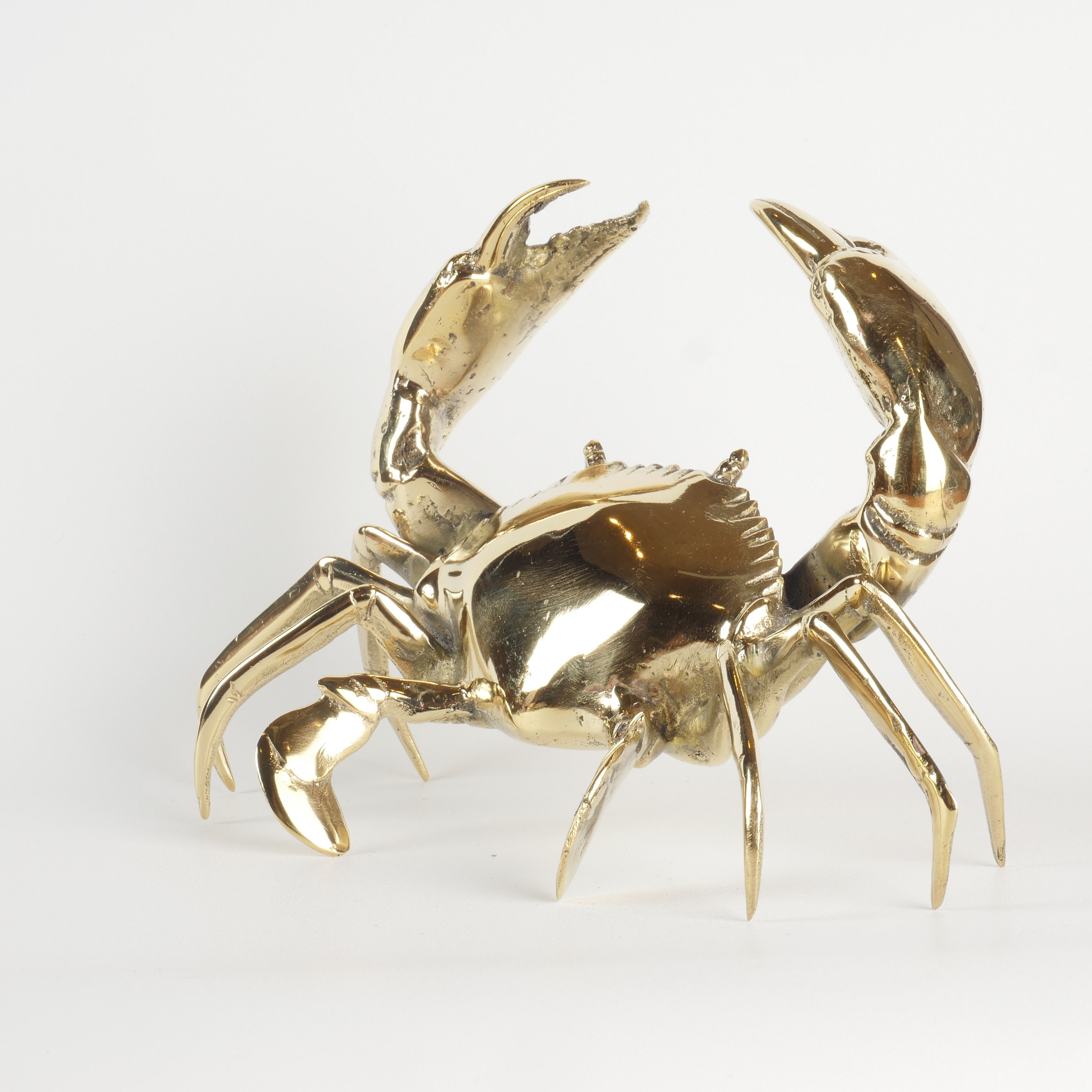 Mr. Pinchy: Handmade Brass Crab Statue - Boho Home Decor - Etsy