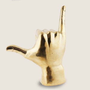 The Shaka Hand Mahalo Hand Hang Loose Brass Hand Sign | Etsy