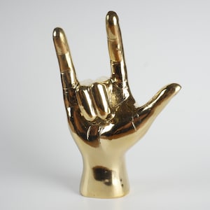 The I LOVE YOU  Hand -  Brass Hand Sign - Beach Decor - House Warming Gift