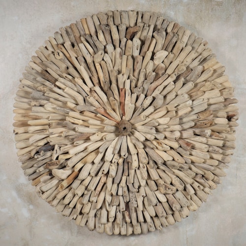 Round Wood Wall Art Set Driftwood Home Decor Boho Wall Art Etsy