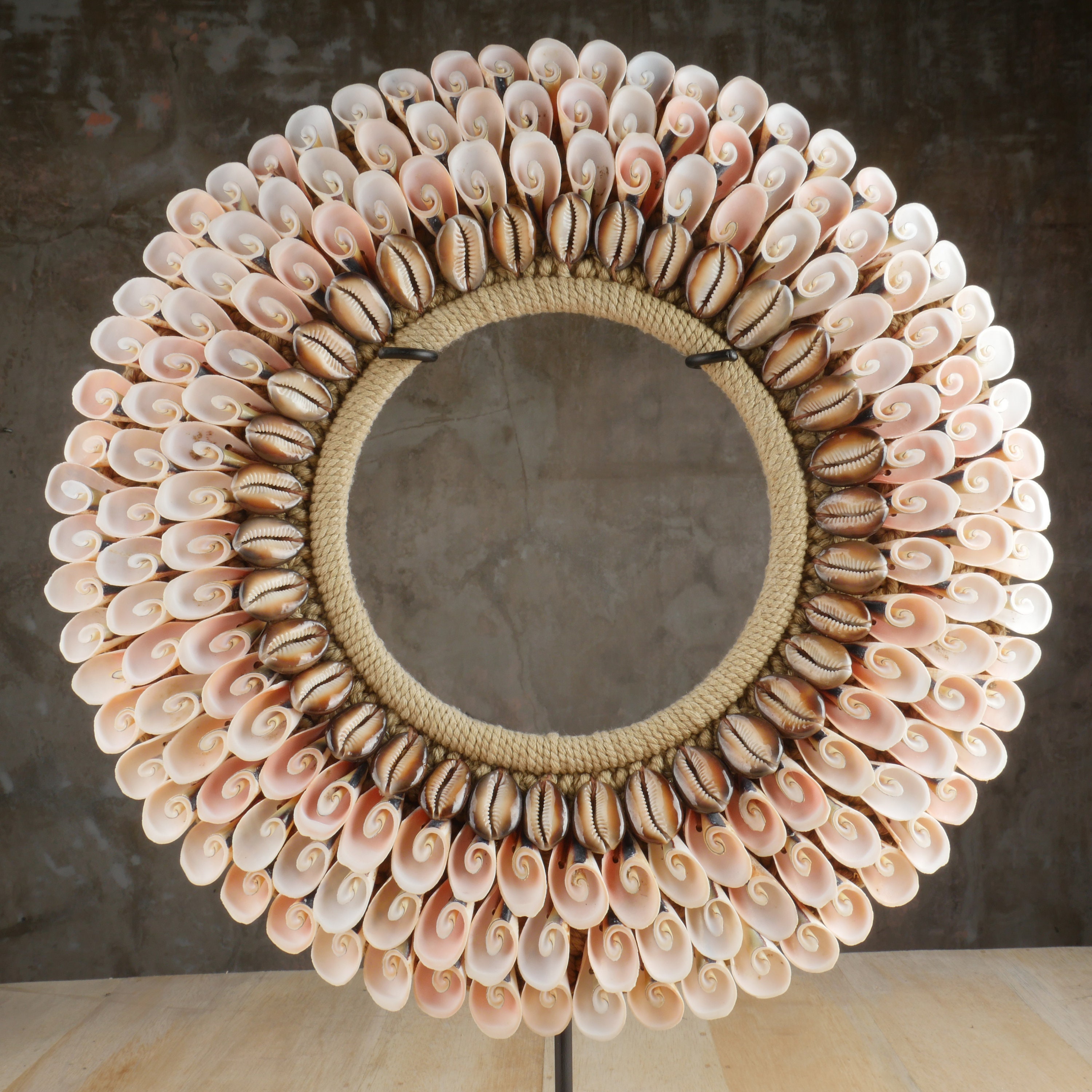 Pink Conch Shell Necklace: Decorative Cowrie Shell Hoop - Etsy