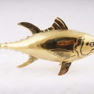 Brass Tuna Statue - Brass Tuna Figure - Tuna Sculpture - Yacht Interior Deco - tunalovern -