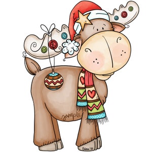 Christmas Molly Moose  - PNG Clipart Commercial Use Instant Digital Download Dye Sublimation