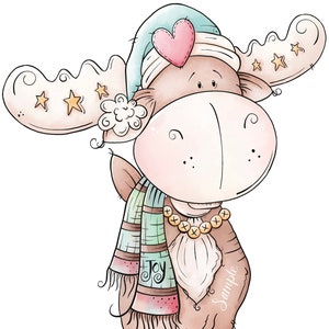 Winter Molly Moose - PNG Clipart Commercial Use Instant Digital Download Dye Sublimation