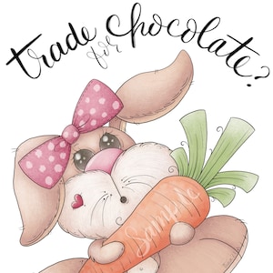 Trade for Chocolate Bunny Rabbit - PNG Clipart Commercial Use Instant Digital Download Dye Sublimation