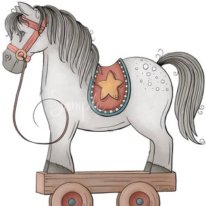 Wooden Toy Horse  - PNG Clipart Commercial Use Instant Digital Download Dye Sublimation