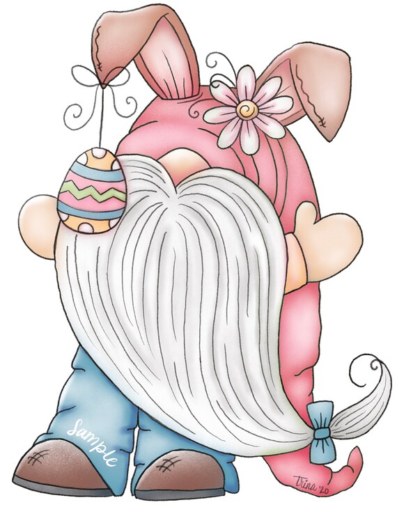 Download Xl 12 Inch Easter Bunny Gnome 2 Clip Art Designs Graphics Etsy