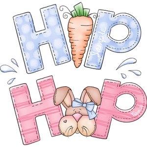 Hip Hop with Bunny & Carrot - PNG Clipart Commercial Use Instant Digital Download Dye Sublimation