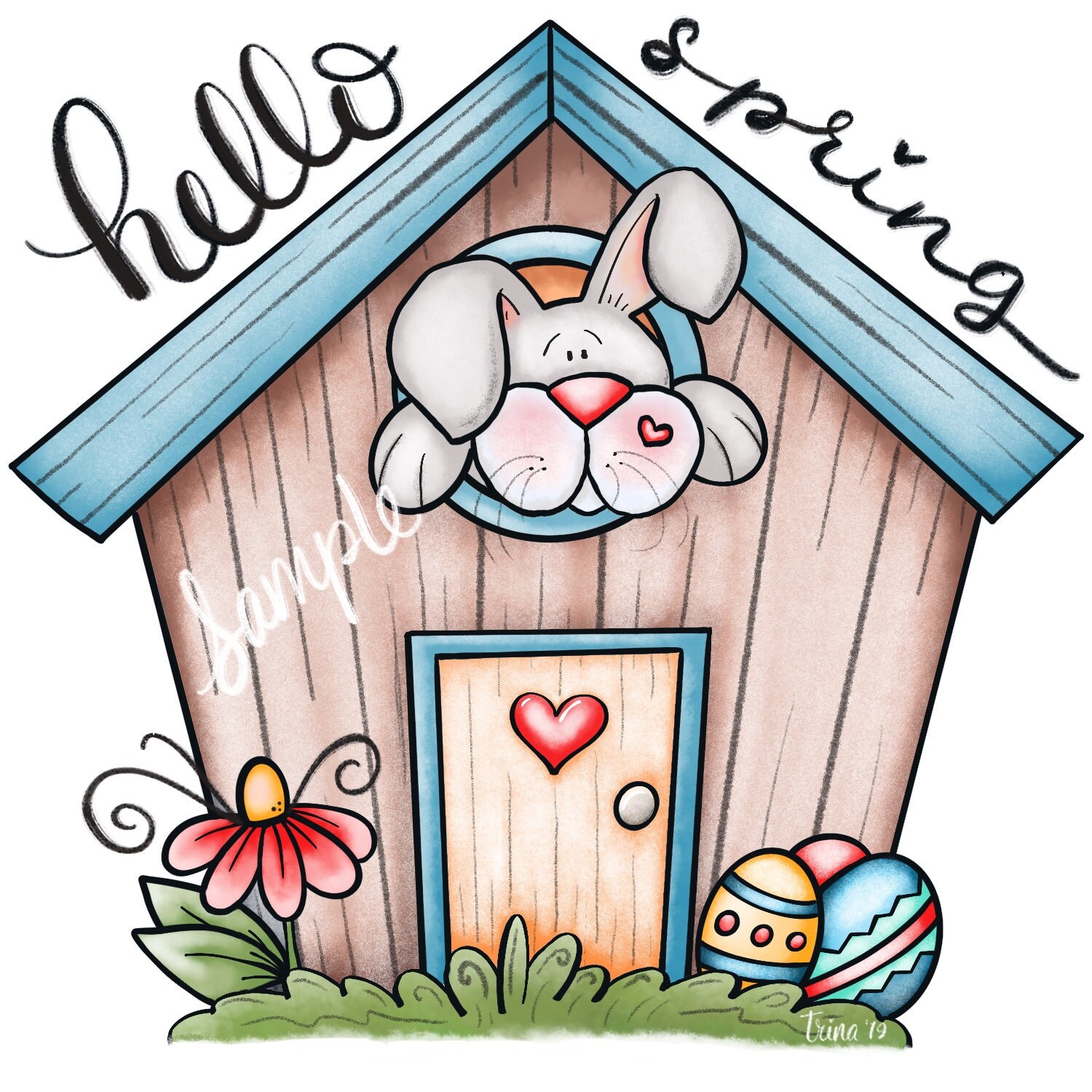 Hello Spring Birdhouse  - PNG Clipart Commercial Use Instant Digital Download Dye Sublimation